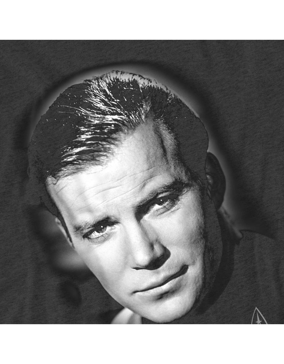 Star Trek Unisex Adult Captain Kirk Portrait T-Shirt - Charcoal - 3
