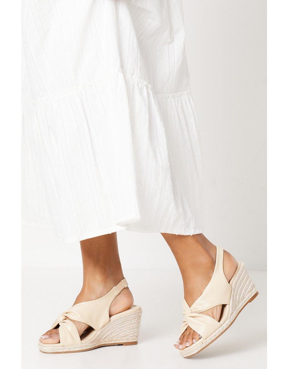 Reese Soft Twist Detail Slingback Espadrille Wedges​