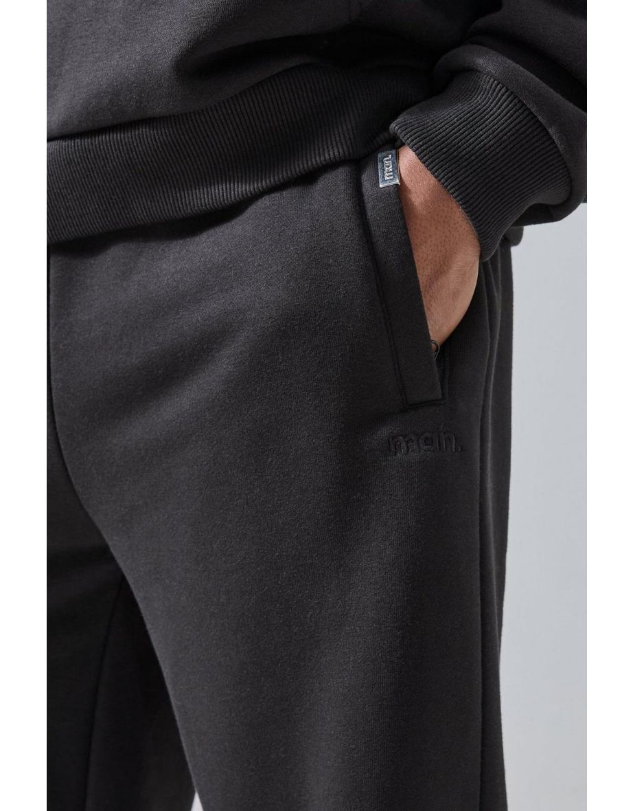 Man Active Rest Day Relaxed Split Hem Joggers - black - 2