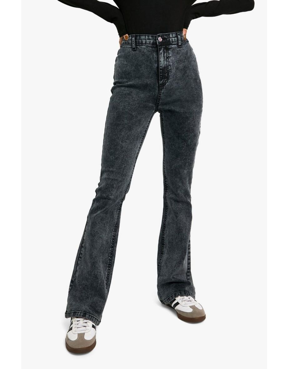 Butt Shaper High Rise Flared Jeans - grey - 3