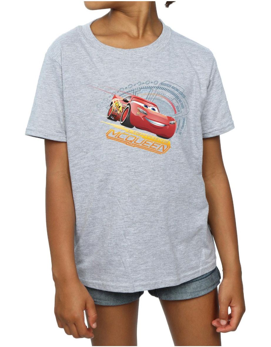 Cars Girls Lightning McQueen Cotton T-Shirt - Sports Grey - 2