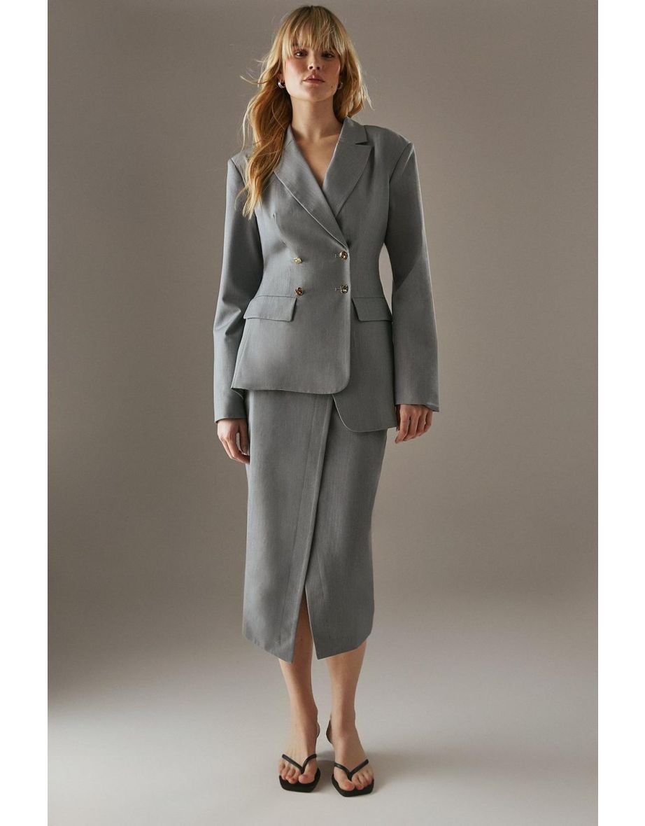 Deconstructed Wrap Column Skirt