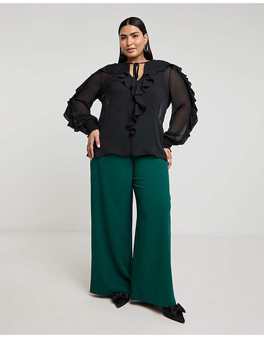 Joanna Hope Romantic Ruffle Blouse
