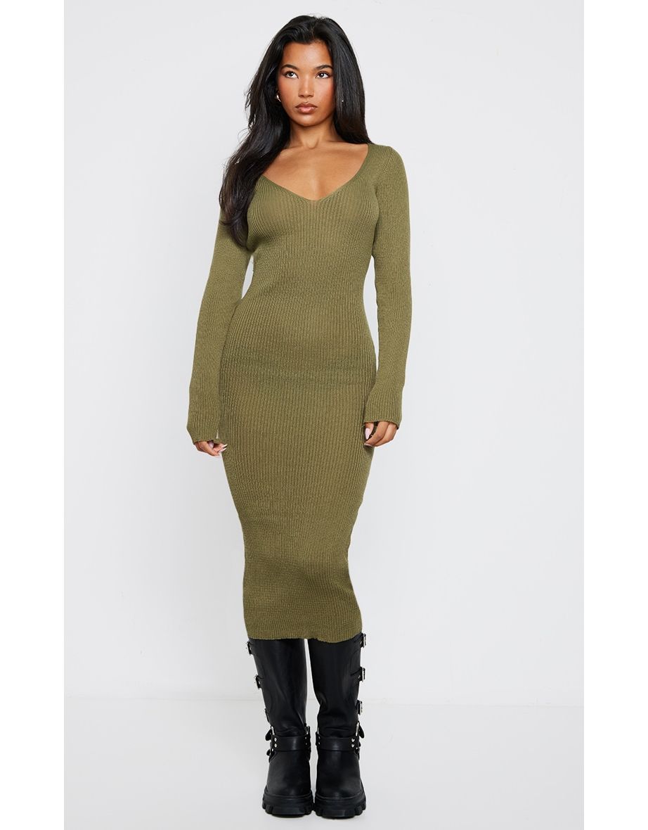 Khaki bandage dress best sale