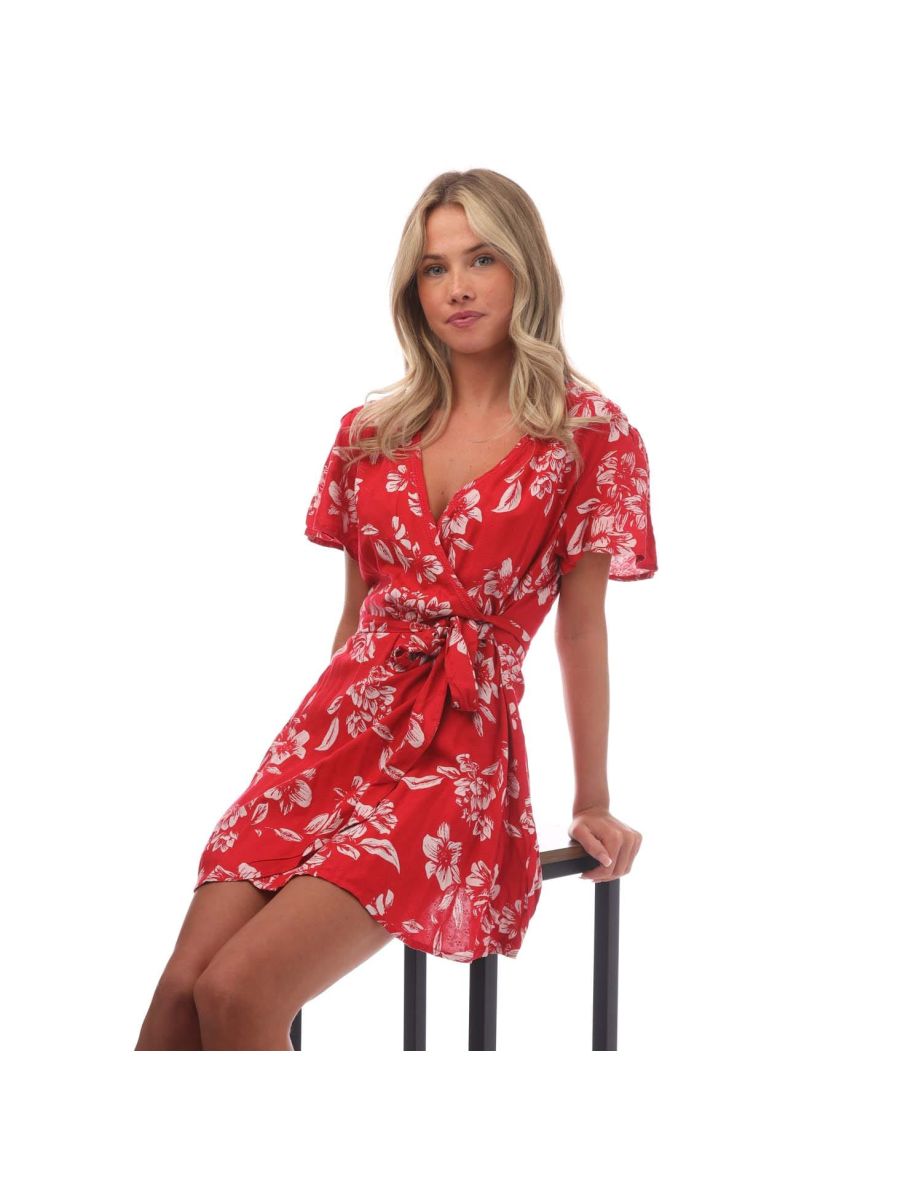 Women's Superdry Vintage Mini Wrap Dress in Red - 3