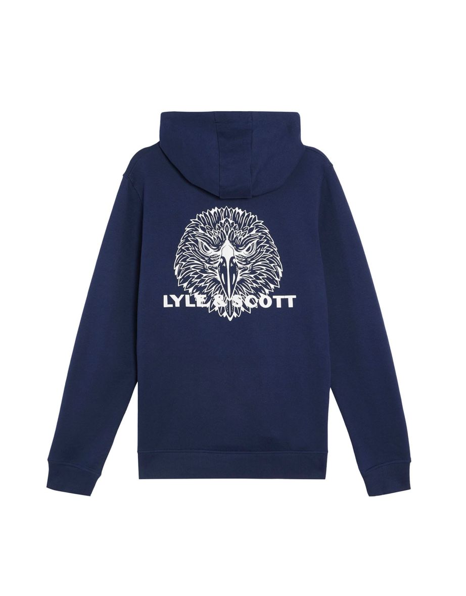 Men's Lyle And Scott Eagle Head Pullover Hoodie in Blue - 5