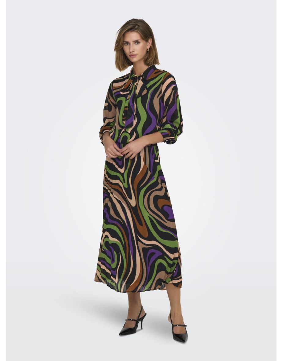 Plisse Multicolored long skirt
