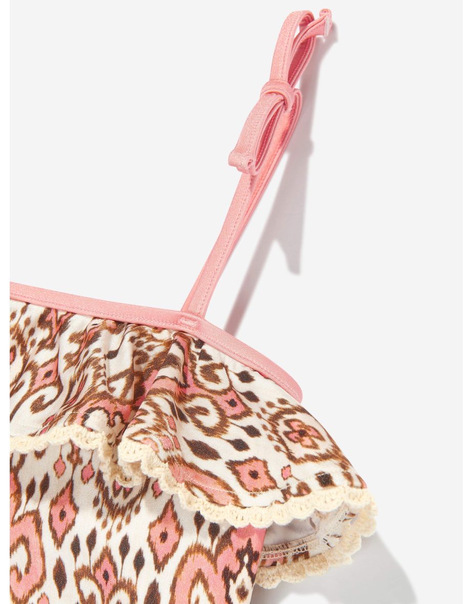 Girls Wylie Frill Trim Swimsuit in Pink - 3