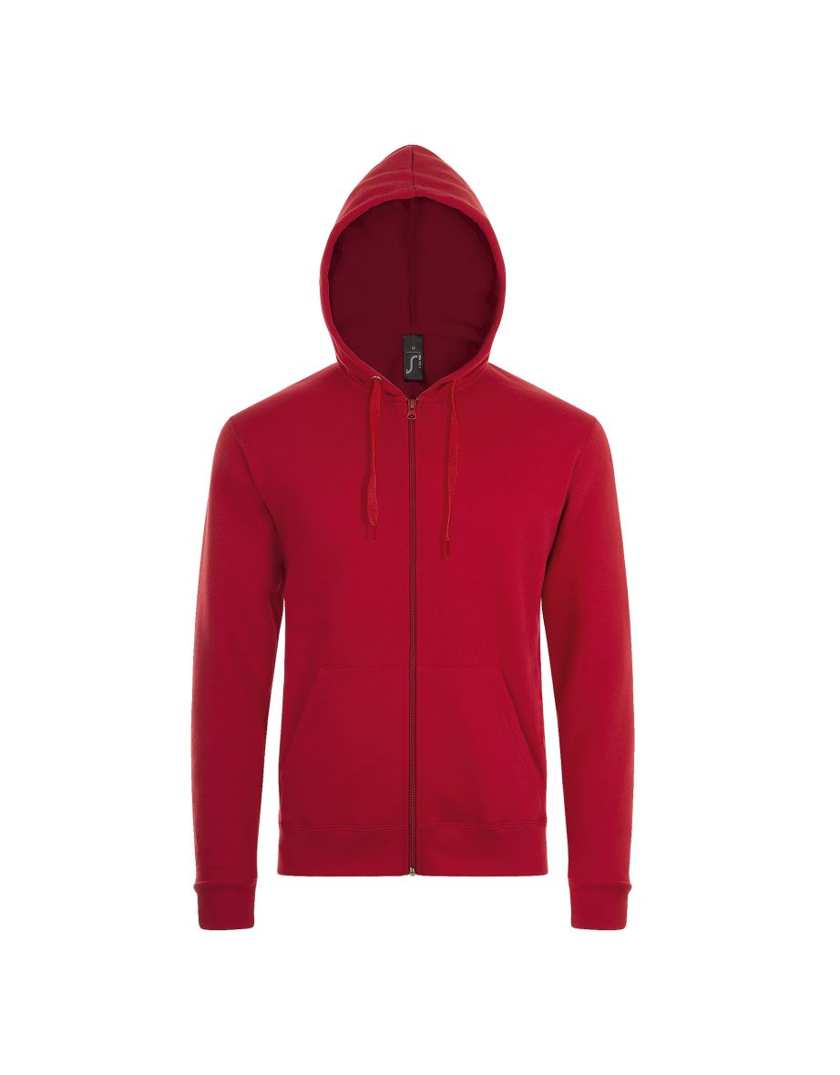 SOLS Mens Stone Zip Up Plain Hoodie - Red