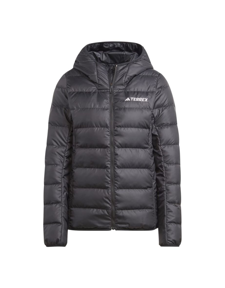 Women's adidas Terrex Multi Light Down Hooded Jacket in Black - 9