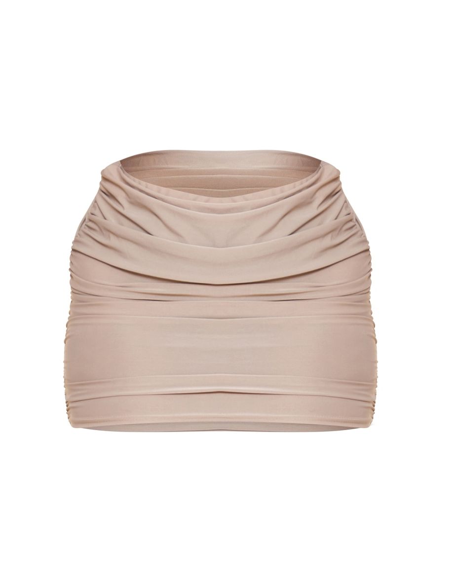 Shape Stone Slinky Ruched Side Mini Skirt - 5