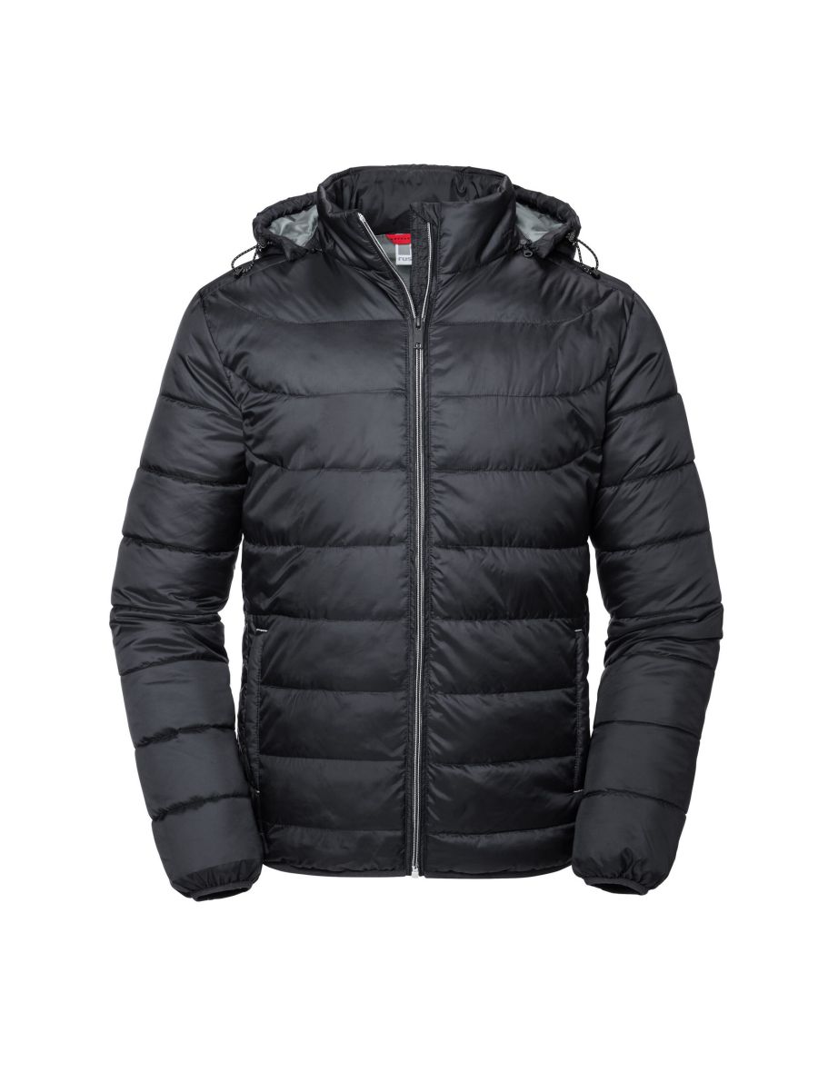 Russell Mens Nano Hooded Padded Jacket - Black