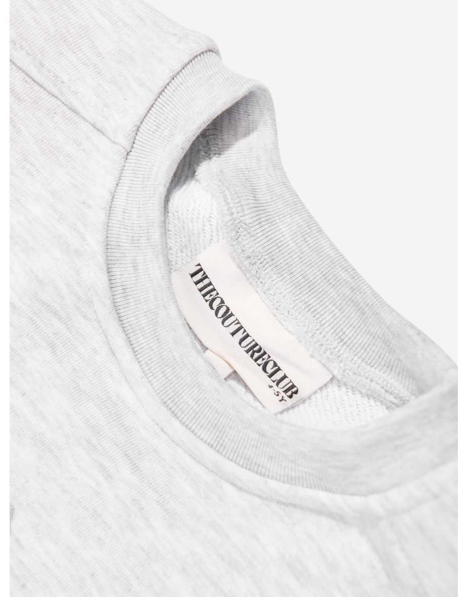 Kids Embossed Emblem Sweatshirt in Grey - 3
