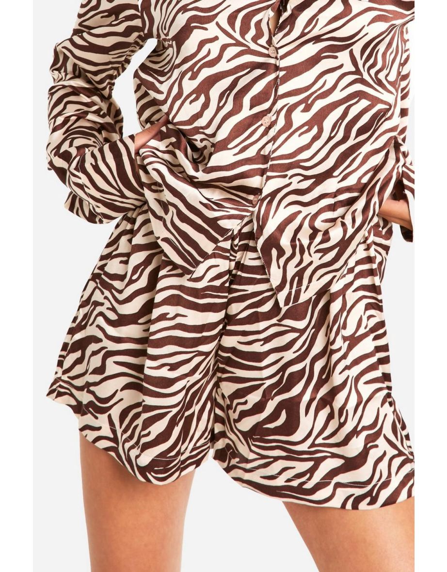 Zebra Print Short Pj Set - zebra - 3
