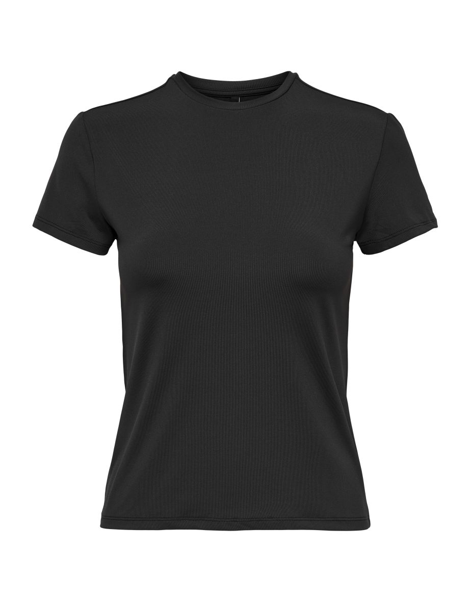 Plain black T-shirt with short sleeve