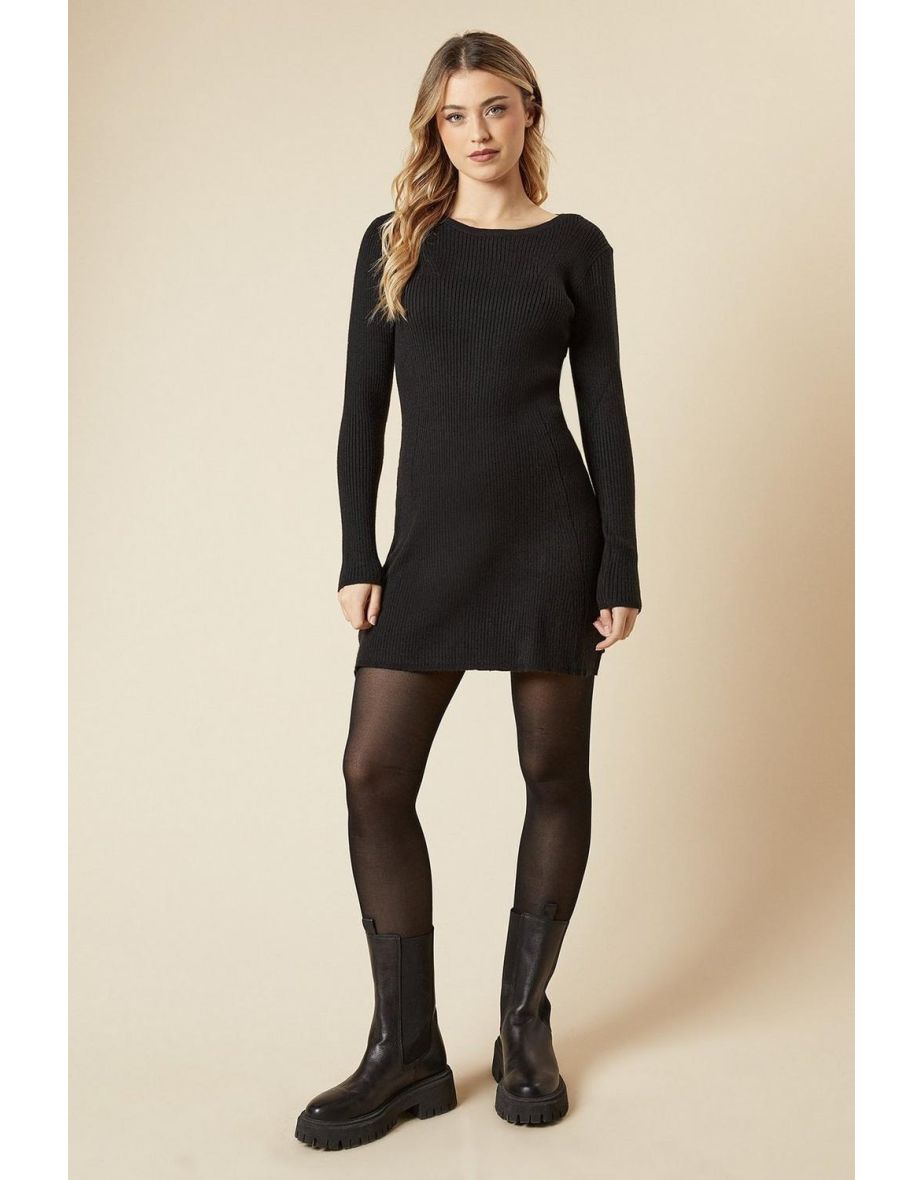 Rib Knitted Jumper Dress