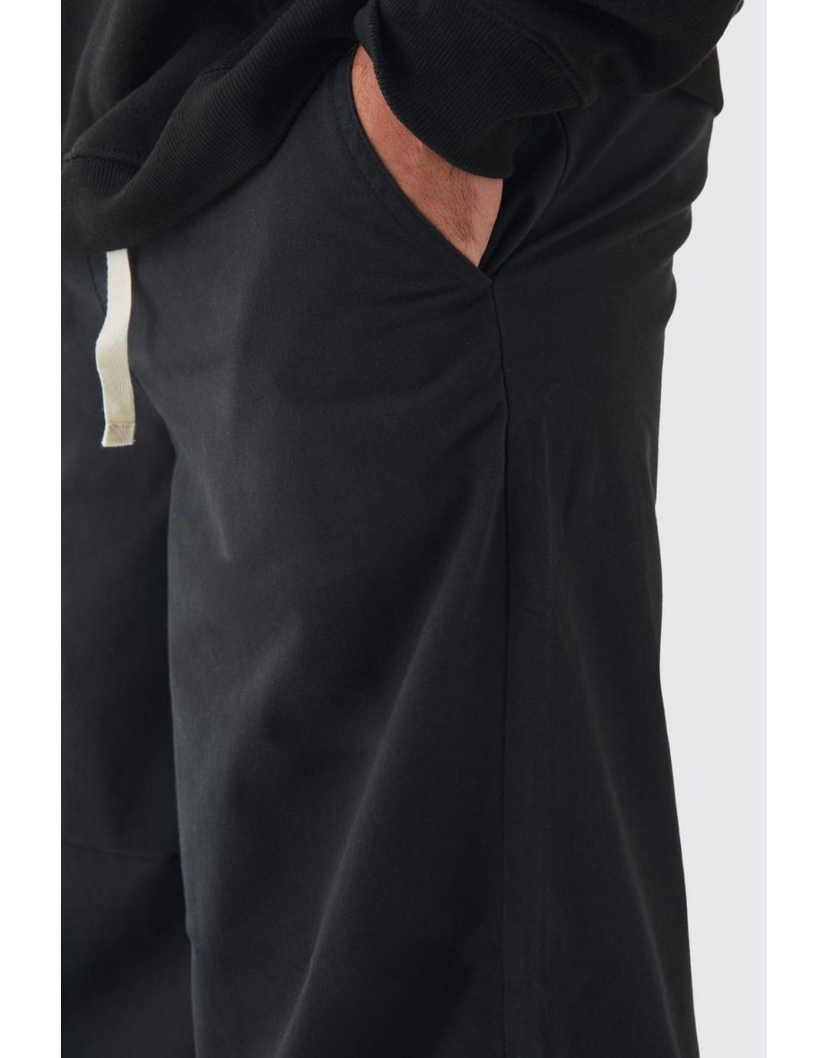 Plus Baggy Fit Elasticated Waist Contrast Drawcord Trousers - 2