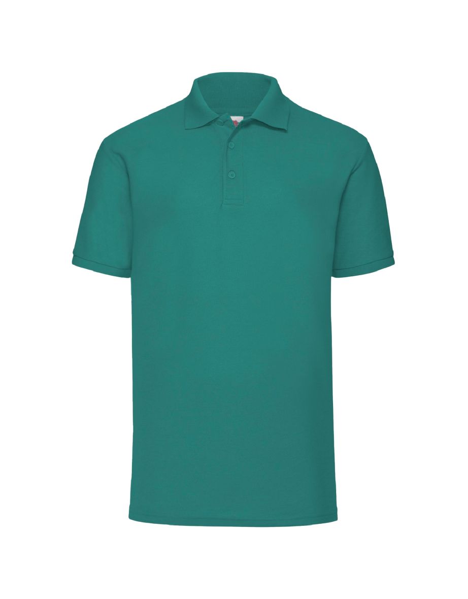Fruit Of The Loom Mens 65/35 Pique Short Sleeve Polo Shirt - Emerald