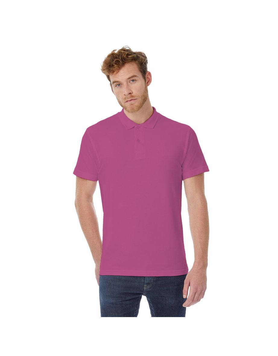 B&C ID.001 Mens Short Sleeve Polo Shirt - Fuchsia - 2