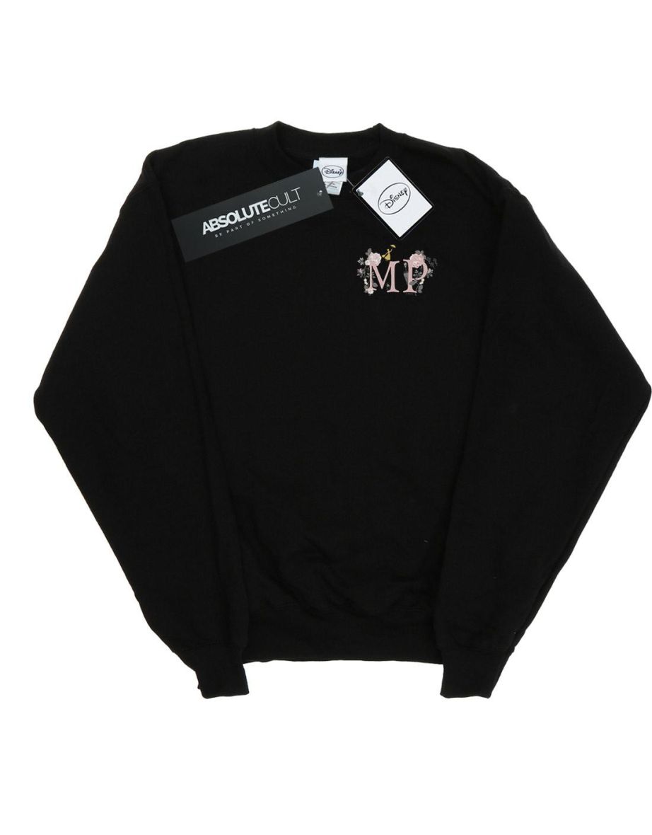 Disney Girls Mary Poppins Letter Breast Print Sweatshirt - Black