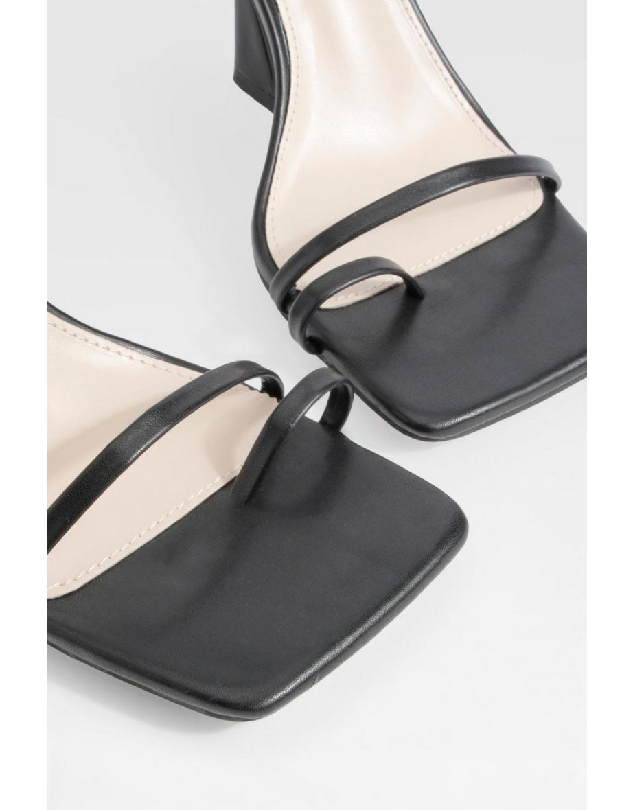 Strappy Toe Detail High Heels - black - 3