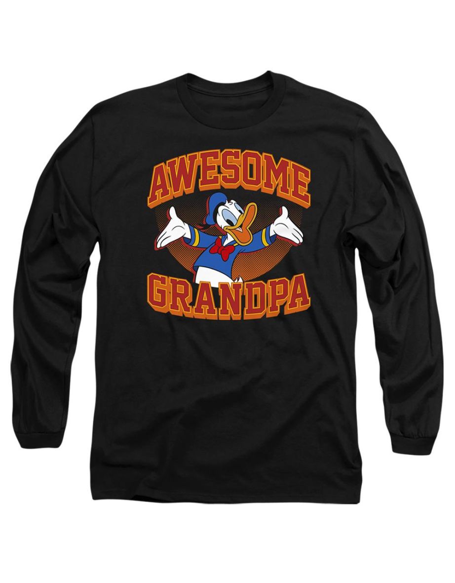 Disney Adult Awesome Grandpa Donald Duck T-Shirt - Black