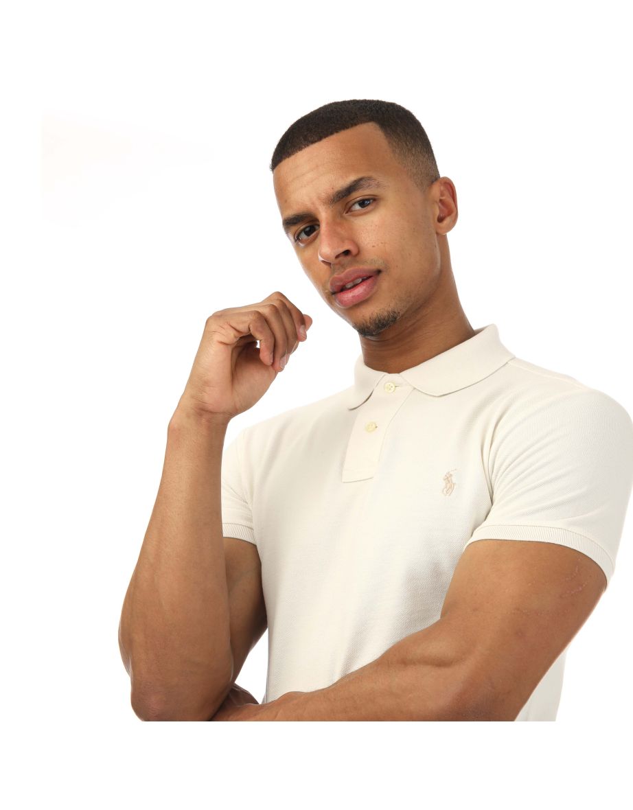 Men's Ralph Lauren Polo Shirt in Cream - 4