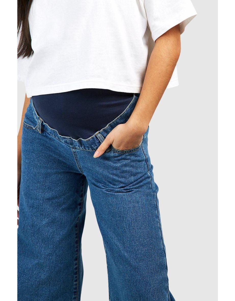 Maternity Over Bump Wide Leg Jeans - 3