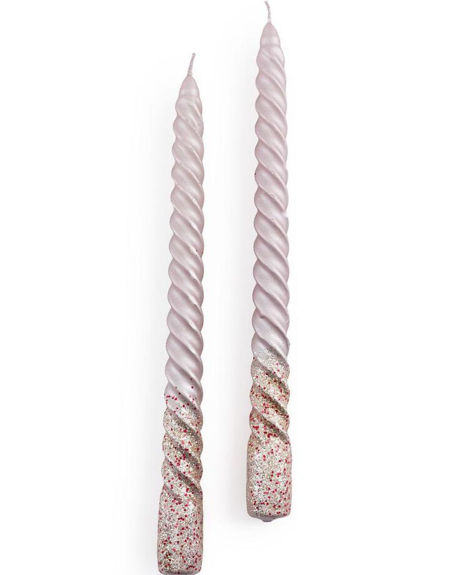 Set of 2 Caspar Glitter Twist Candles