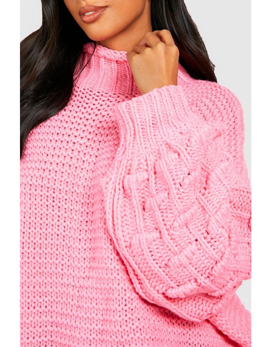 Petite Chunky Bubble Jumper - pink - 3
