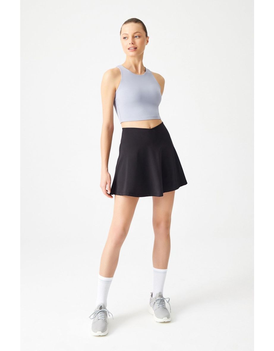 Black 2-Layer Pleated Tennis Skirt - Sports Skirt Tennis Skirt2