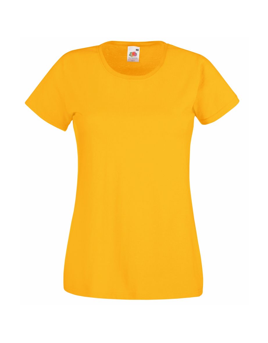 Fruit Of The Loom Ladies/Womens Lady-Fit Valueweight Short Sleeve T-Shirt (Pack Of 5) - Sunflower