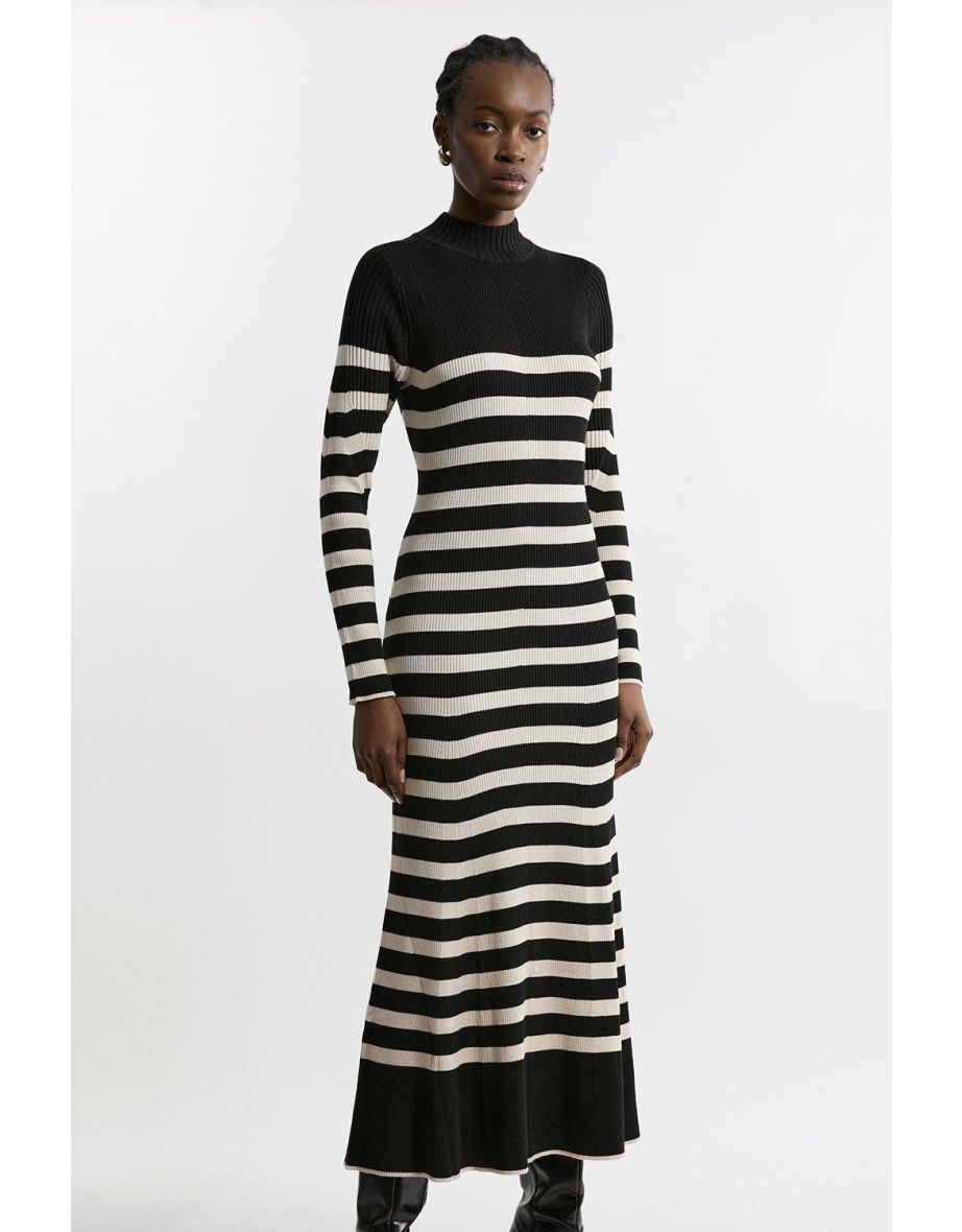 Viscose Blend Swing Hem Knitted Dress