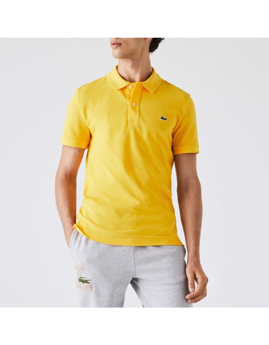 Men's Lacoste Slim Fit L.12.12 Piqué Polo Shirt in Yellow