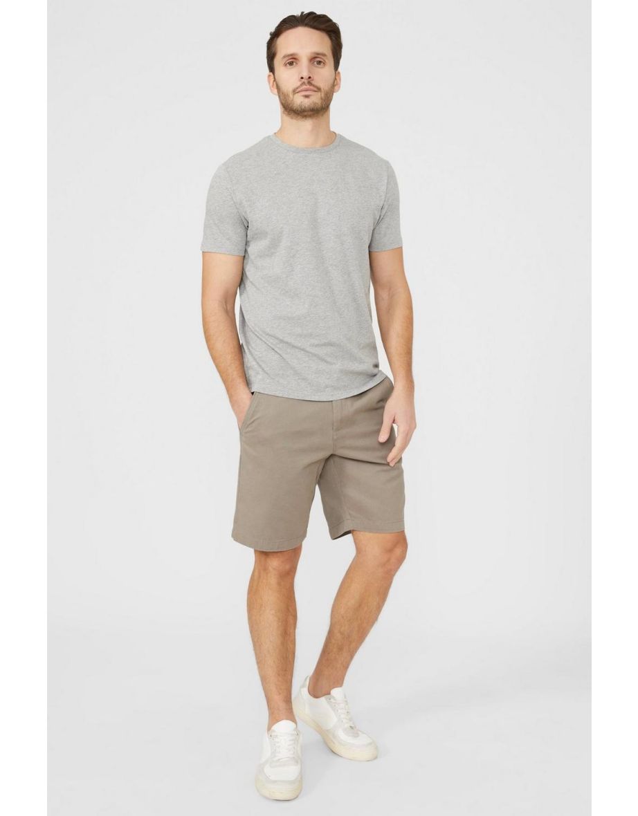 Cotton Crew Neck T-shirt - grey marl - 3