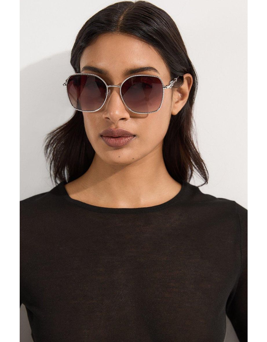 Silver Rounded Sunglasses