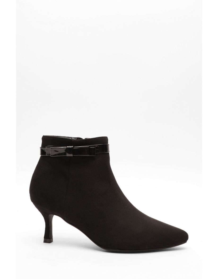 Black bow 2024 ankle boots