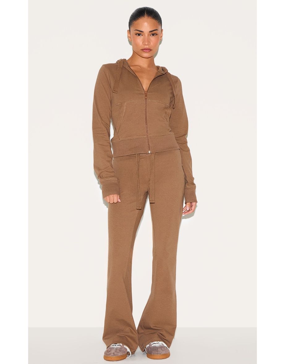 Petite Mushroom Low Rise Skinny Flare Trousers