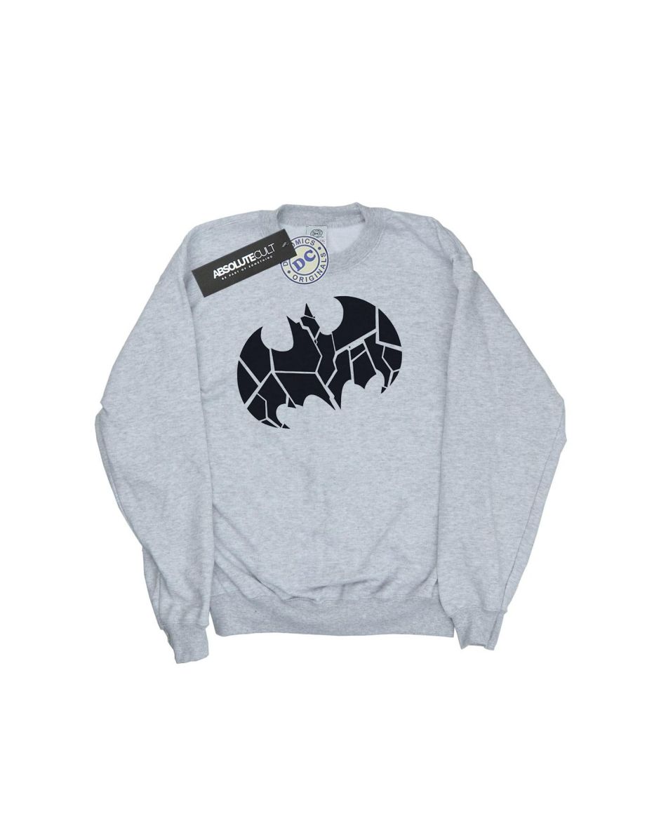 DC Comics Girls Batman One Colour Shield Sweatshirt - Sports Grey
