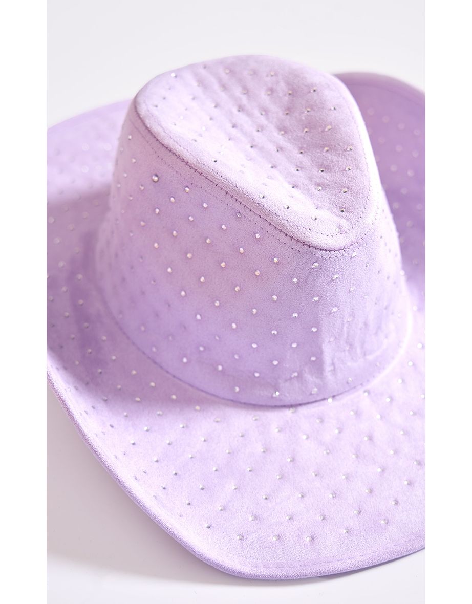Purple Diamante Western Hat - 2