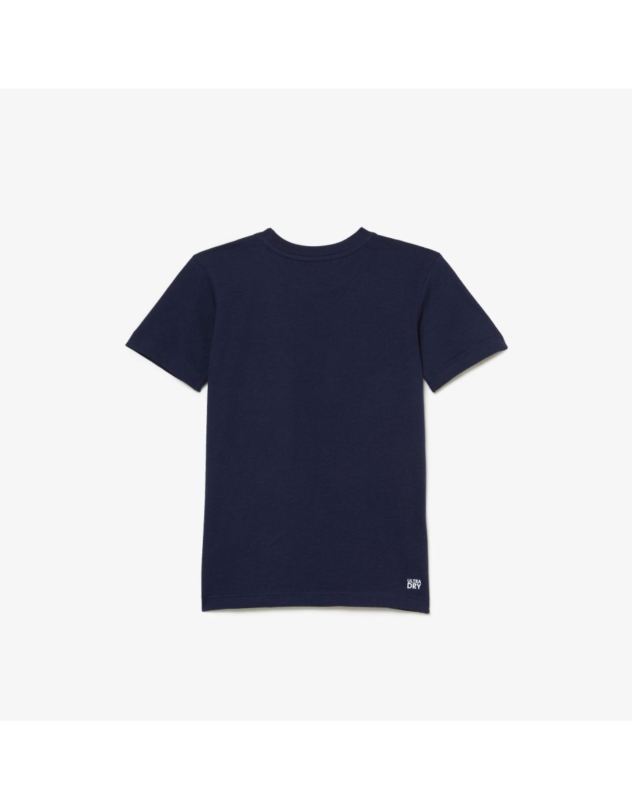 Boy's Lacoste SPORT Tennis Oversized Croc T-Shirt in Blue - 1