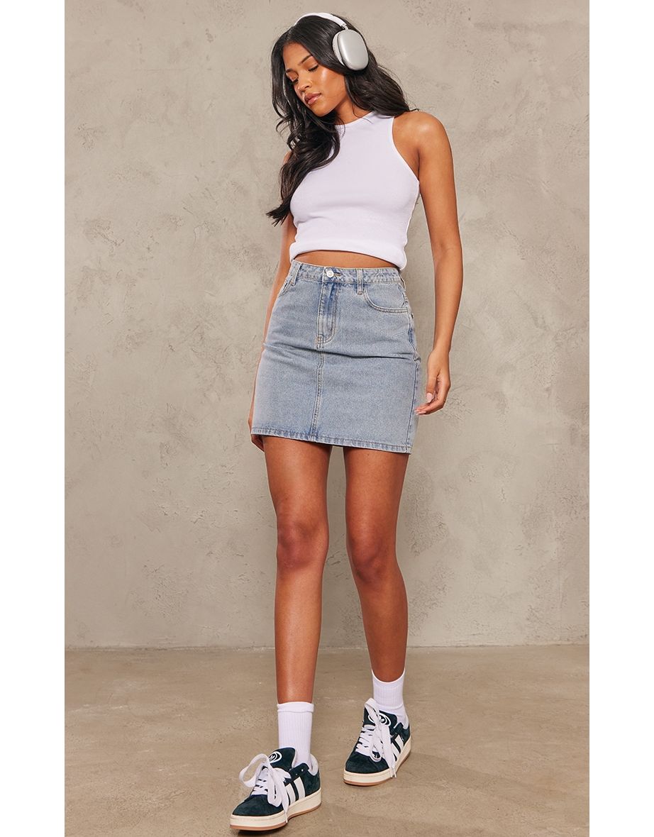 Denim mini skirt tall best sale