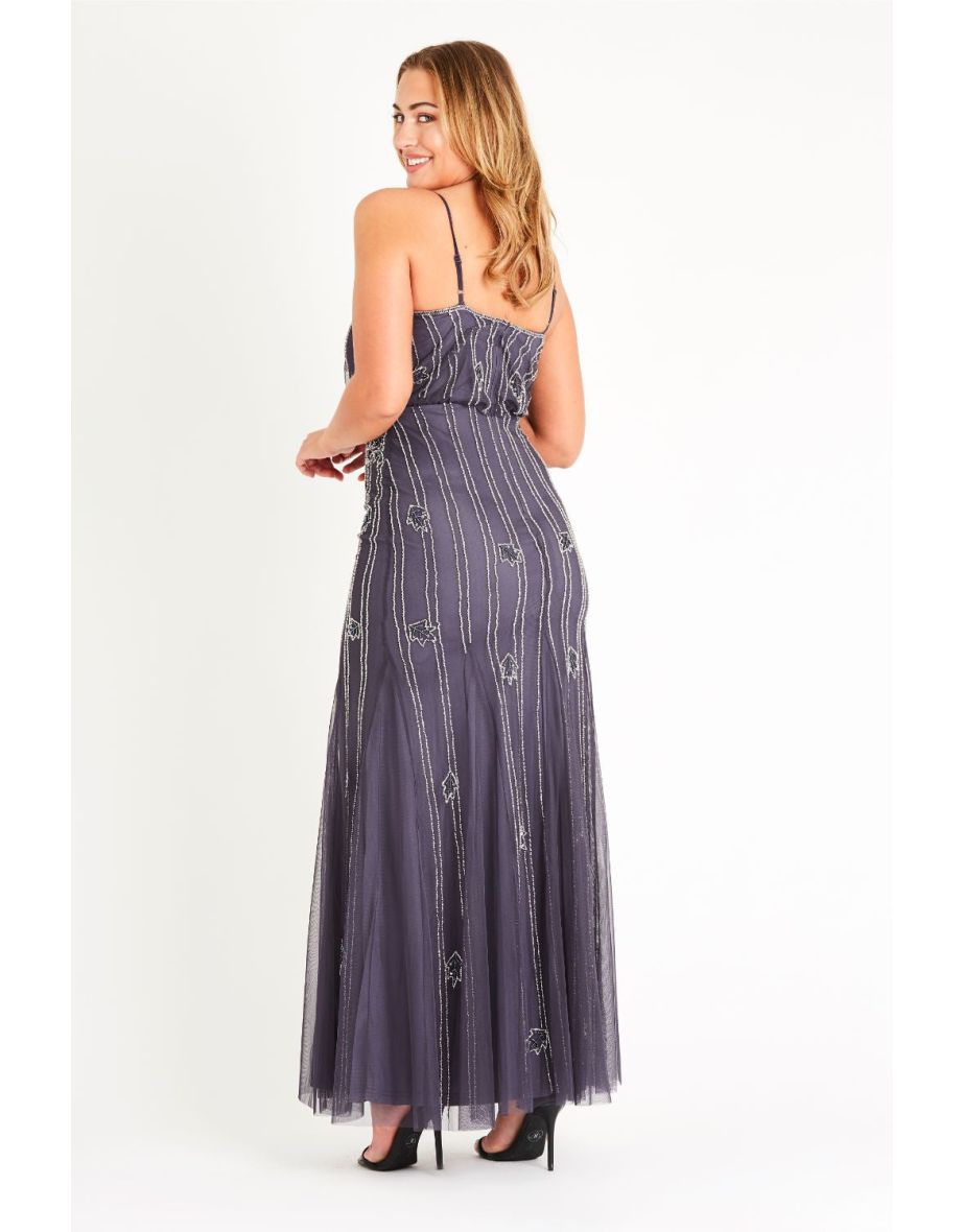 Keeva Charcoal Grey Bridesmaid Maxi Dress - 5