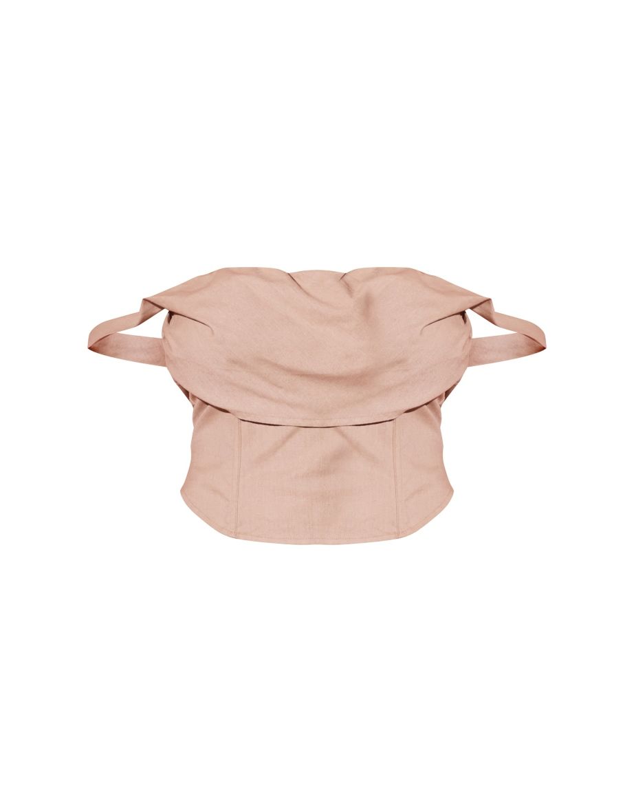 Plus Stone Linen Look Draped Bardot Corset Top - 4