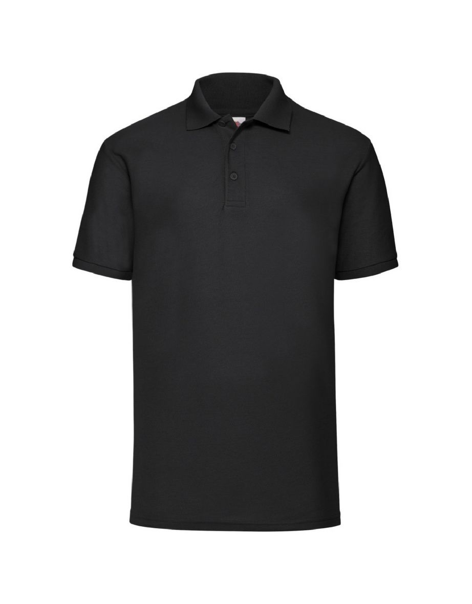 Fruit Of The Loom Mens 65/35 Pique Short Sleeve Polo Shirt - Black