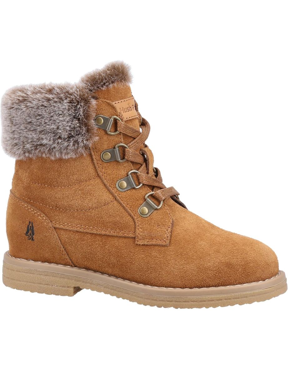 Shop Hush Puppies Girls Mini Florence Suede Ankle Boots Tan Online in Qatar VogaCloset