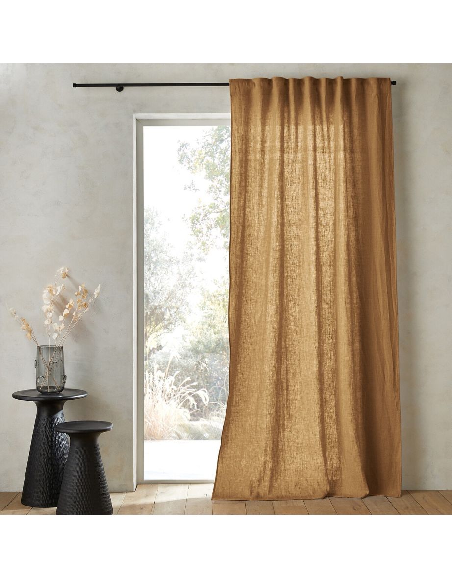 Private Ruffled Washed Linen Curtain