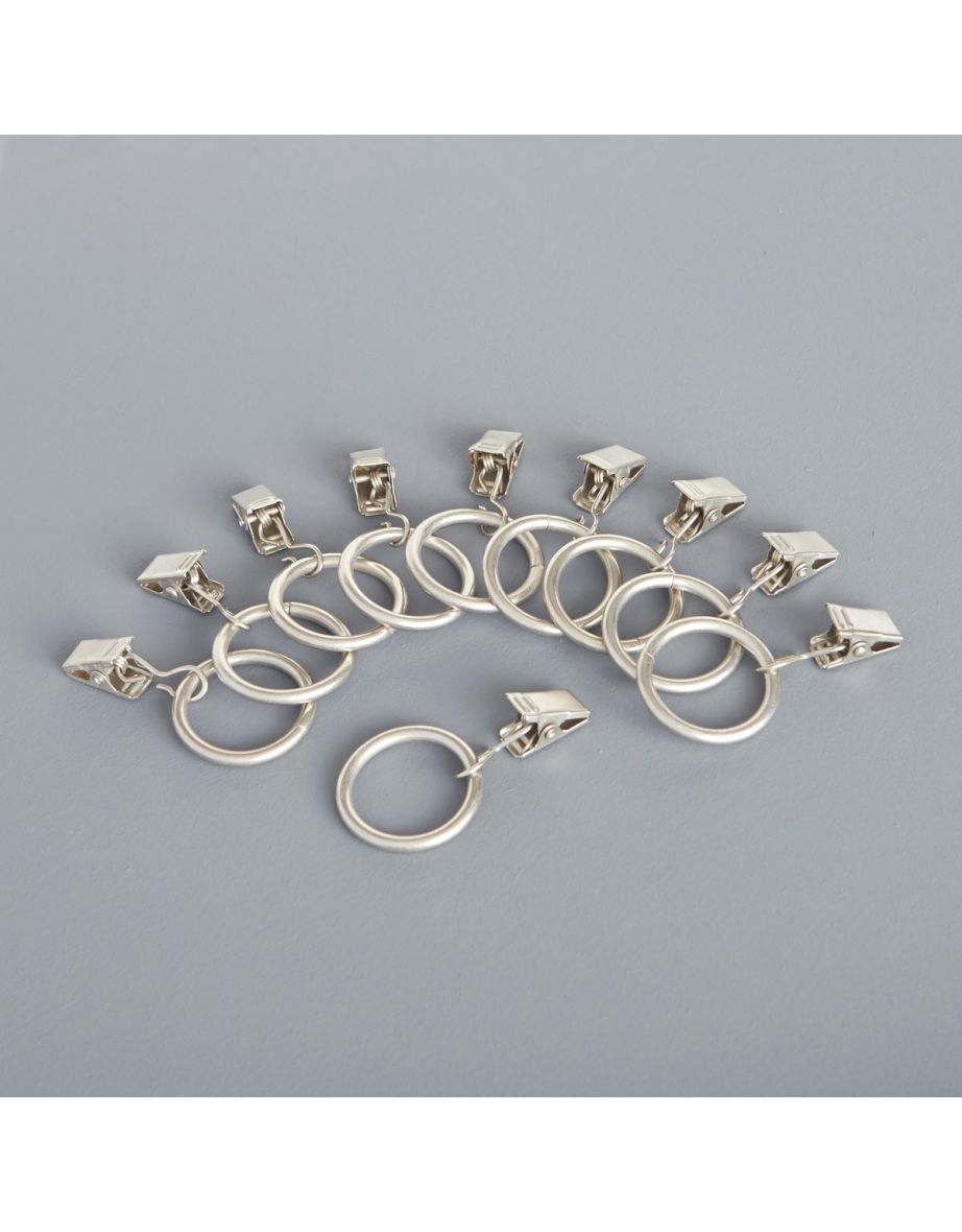 Set of 10 Onega Curtain Rings with Clips - 2