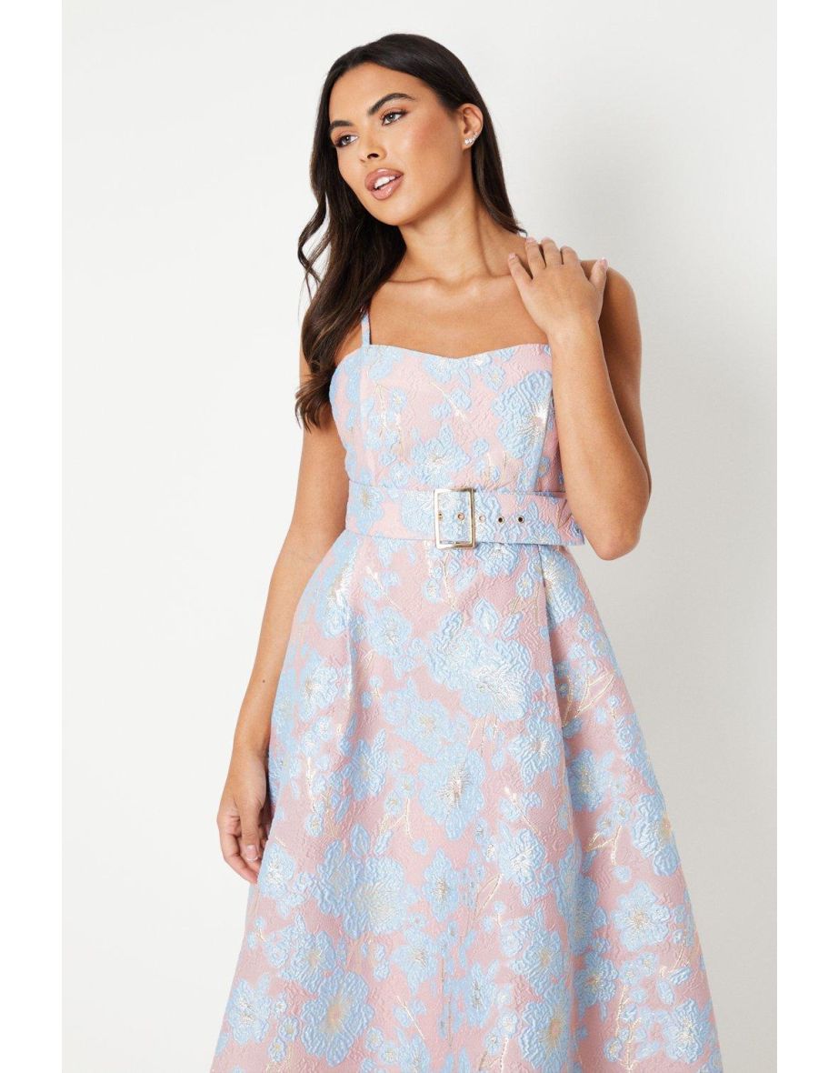 Strapless Jacquard Midi Dress - 3