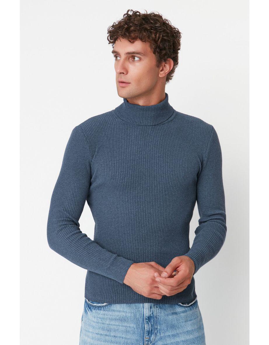 Sweater - Navy blue - Fitted - 7